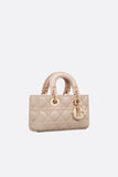 Mini Lady Bag Powder Beige Cannage Lambskin