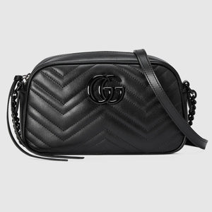 Marmont small camera bag black leather