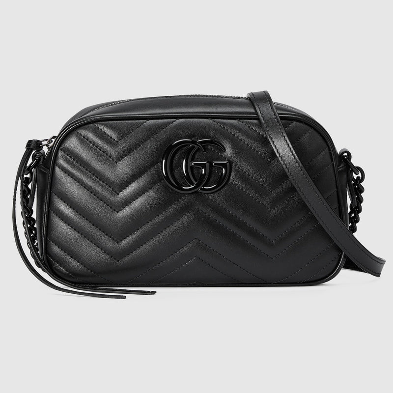 Marmont small camera bag black leather