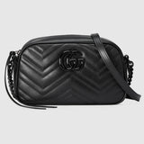 Marmont small camera bag black leather