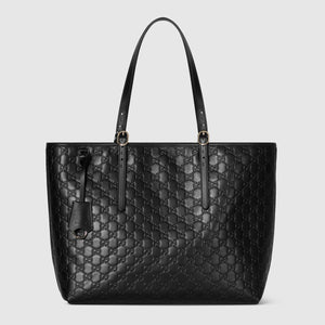 Emblem large tote bag black leather