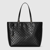 Emblem large tote bag black leather