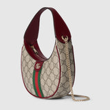 Ophidia small shoulder bag beige and brown