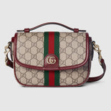 Ophidia small top handle bag beige and brown