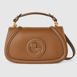 Blondie medium top handle bag Brown smooth leather