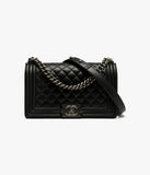 Calfskin & Ruthenium-Finish Metal Black