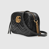 Marmont small camera bag black leather