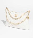 Shiny Lambskin & Gold-Tone Metal White