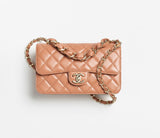 Flap Bag Shiny Lambskin & Gold-Tone Metal