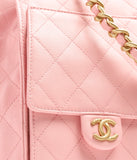 Grained Calfskin & Gold-Tone Metal Light Pink
