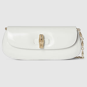 Bamboo Night clutch white leather