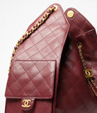 Grained Calfskin & Gold-Tone Metal Burgundy