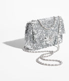 Flap Bag Fringed Sequins & Silver-Tone Metal