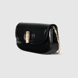 Bamboo Night clutch black leather