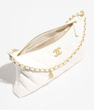 Shiny Lambskin & Gold-Tone Metal White