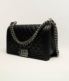Calfskin & Ruthenium-Finish Metal Black