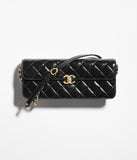 Large Flap Bag Patent Lambskin & Gold-Tone Metal
