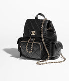 Mesh, Shiny Lambskin & Gold-Tone Metal Black