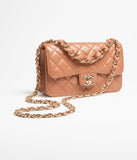 Flap Bag Shiny Lambskin & Gold-Tone Metal