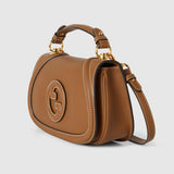 Blondie medium top handle bag Brown smooth leather