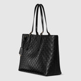 Emblem large tote bag black leather