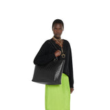 Emblem large tote bag black leather
