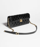 Large Flap Bag Patent Lambskin & Gold-Tone Metal