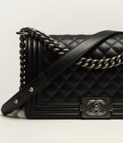 Calfskin & Ruthenium-Finish Metal Black