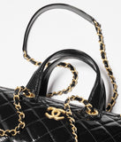Large Bowling Bag Patent Crumpled Calfskin & Gold-Tone Metal