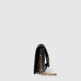 Dionysus clutch black leather