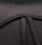 Saddle Bag with Strap Black Grained Calfskin