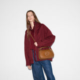 Blondie medium top handle bag Brown smooth leather