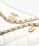 Shiny Lambskin & Gold-Tone Metal White