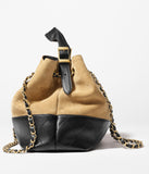 Small Shopping Bag Suede Calfskin, Shiny Lambskin & Gold-Tone