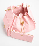 Grained Calfskin & Gold-Tone Metal Light Pink