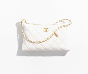 Shiny Lambskin & Gold-Tone Metal White