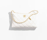 Shiny Lambskin & Gold-Tone Metal White