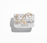 Mini Flap Bag Metallized Braided Calfskin