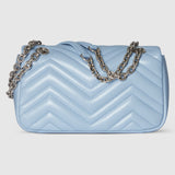 Marmont small shoulder bag light blue leather