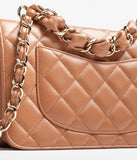 Flap Bag Shiny Lambskin & Gold-Tone Metal