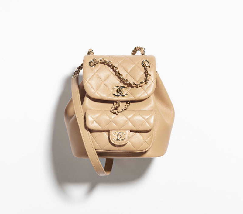 Small Backpack Calfskin & Gold-Tone Metal