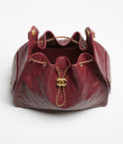 Grained Calfskin & Gold-Tone Metal Burgundy