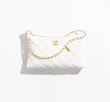Shiny Lambskin & Gold-Tone Metal White