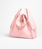 Grained Calfskin & Gold-Tone Metal Light Pink