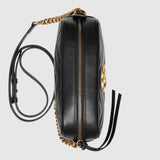 Marmont small camera bag black leather