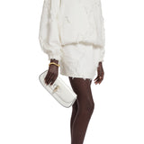 Bamboo Night clutch white leather