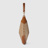 large shoulder bag beige and dark brown