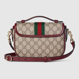 Ophidia small top handle bag beige and brown