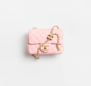 Mini Flap Bag Shiny Lambskin & Gold-Tone