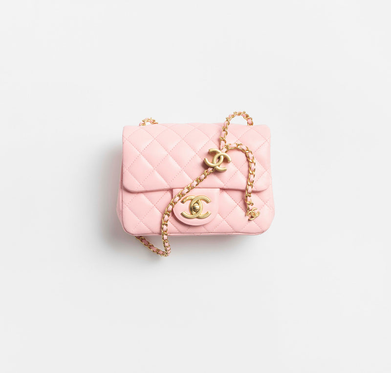 Mini Flap Bag Shiny Lambskin & Gold-Tone